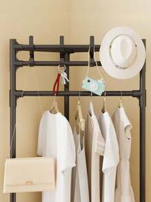 多功能裝配式外套帽架,轉角鞋櫃,收納架,門廳家具。材質: 鍍鋅管 + Pp塑料 + 非織布 - 黑色 - 查看 7