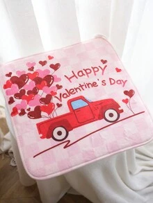 1入情人節椅墊,粉色心形愛心慶祝裝飾,帶防滑底的方形坐墊,適用於派對廚房餐廳家居裝飾,柔軟舒適,全季節通用家庭椅墊,家居用品 - 愛心汽車 - 查看 7