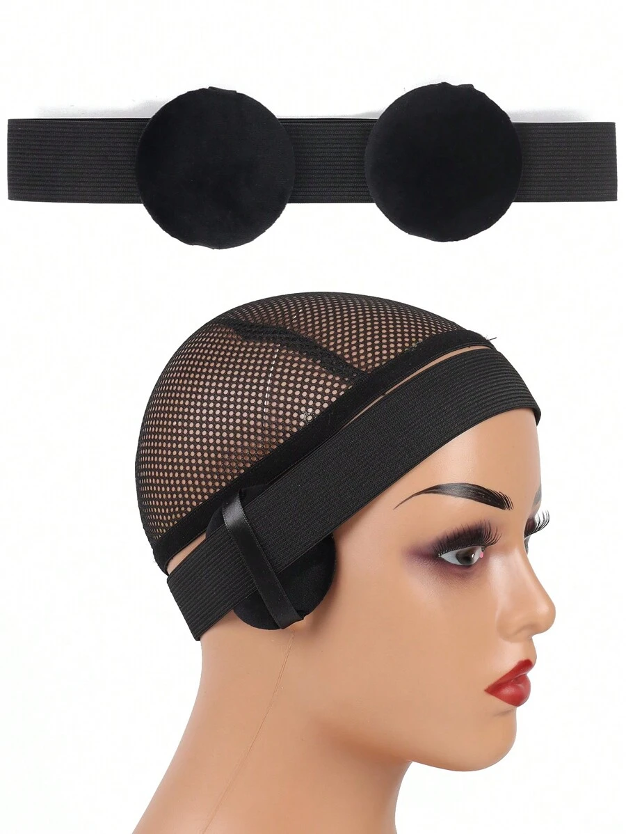 1pc 3cm Edge Melt Band With Ear Protector For Lace Wigs Elastic Band Personalized For Laying Lace Edge - Black - View 1