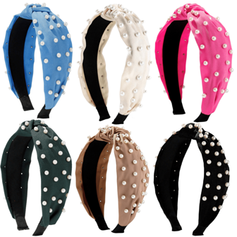 件燈芯絨純色馬卡龍 Y2k 珍珠髮帶