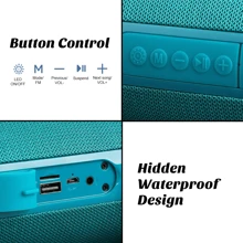 Tg537新款便攜式無線揚聲器防水喇叭,內置氛圍燈,支援fm收音機,aux,tf - 灰色 - 查看 3