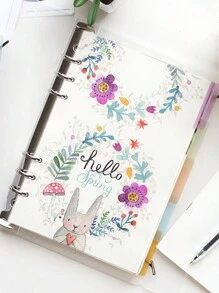 5Pcs/Set Flower And Bird Pattern 6 Holes Loose Leaf A5 A6 Spiral PP Binder Index Dividers For Notebook Diary Index Loose Leaf Notepads DIY Accessory - Fairy Tale - View 1