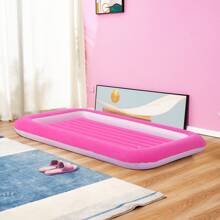 Kids Travel Air Mattress Inflatable Bed With Raised Sides - Pink - View 1
