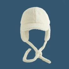 SASA CABOLY 1件女士棒球帽,適用於運動、騎行、防風保暖、耳朵保護的冬季針織帽 - 白色 - 查看 1