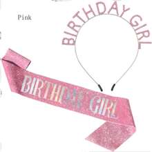 2入組女性及女孩的生日皇冠,附有女性生日帶、生日女孩頭箍、公主皇冠、鑲有鑽石的生日慶祝配件 - 彩色 - 查看 3