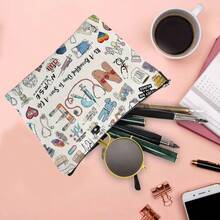 1 Pc Zippered Makeup Bag, Lipstick Case Storage Bag Travel Toiletry Bag, Gift For Nurses And Ladies - Multicolor - View 3