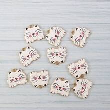 10入組可愛印花可愛合金滴油花貓耳手鍊鑰匙扣手機掛飾配件diy配件吊墜 - style3 - 查看 9