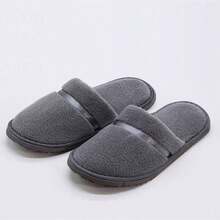 1 双客用拖鞋舒适家居鞋拖鞋水疗拖鞋防滑珊瑚绒家居拖鞋室内/室外拖鞋男女通用 - 灰色 - 查看 2