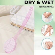 Back Shower Body Brush,Soft Bristles,Long Handle Back Scrubber Bath Mesh Sponge For Skin Exfoliating Bath,Bath Sponge Scrubber Brushes Handle(1pc) - Pink - View 3