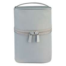 1pc Round Cylinder Toiletry Bag Large Capacity Waterproof Cosmetic Case Portable Storage Bag With Handle - Black - View 4