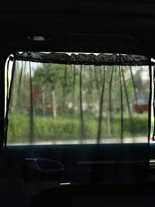 1pc Car Curtains, Sunshades, Mesh Suction Cups, Car Sunshades, Sun Protection And Thermal Insulation, Car Side Window Curtains - Black - View 3