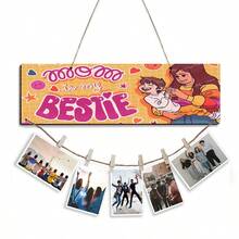 1pc Wall Hanging Photo Display With Rope, Collage Picture Frame For Wall Decor, Ideal For Rustic Decoration, Home, Nursery, Dorm, Christmas, Valentine'S Day And New Year Decoration - Multicolor - View 3