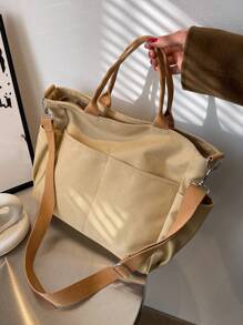 Fashionable Large Capacity Women's Tote Bag, Shoulder Bag, Crossbody Bag, Hand Carry Bag, Multi-Pocket With Laptop Compartment - Ginger - View 5