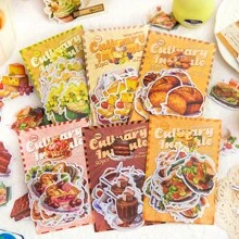 YANJI 30入組三明治食物主題diy裝飾貼紙,剪貼簿和拼貼創意手工藝品用品,美學配件適用於手機、電腦和筆記本電腦 - 芥末黃 - 查看 7