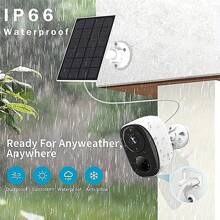 2k 3mp Wireless Solar Powered Security Camera - Outdoor Wireless! Includes Night Vision And Spotlight! Pir Motion Detection And Two-Way Communication! Ip66 Waterproof - Christmas Gift - White - View 1