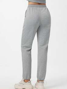Guicizi Ladies' Light Gray Sports Pants, Casual Tapered Sweatpants - Light Grey - View 3