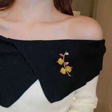 1枚18k鍍金鈦鋯、淡水珍珠和銀杏葉設計的胸針 - 獨特時尚的珠寶配件,適合女性的日常穿著,節慶禮物 - 彩色 - 查看 5