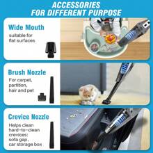 Hihhy Handheld Vacuum Cordless, Car Vacuum Cleaner, Mini Portable Hand Vacuum With LED Light And Type-C Charging, Small Hand Held Vacuum Cordless - Grey - View 3