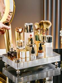 1 件透明化妆品收纳架，桌面整理托盘，适用于假日海滩、浴室收纳、卧室收纳，大容量 - 無色 - 查看 7