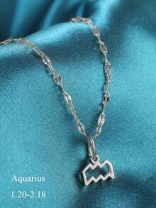1個時尚個性的男女款12星座吊墜項鍊,情人節情侶禮物 - 銀色 - 查看 16