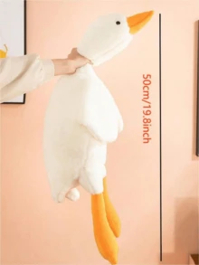 1 件大 50 公分/19.8 吋白色/黃色/灰色毛絨鵝玩具枕頭、睡娃娃或床或沙發墊 - 棕色 - 查看 3