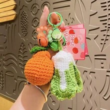 1個女性鉤織毛絨洋蔥素食鑰匙圈吊飾 - 彩色 - 查看 2