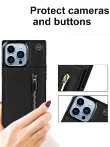 AWQUER Crossbody Wallet Back Case Compatible With Iphone 15 14 Plus 13 12 Mini 11 Pro Max 8 7 6 Plus SE 5G 2020 2022, PU Leather With Credit Card Slots Holder Kickstand Shockproof Phone Cover