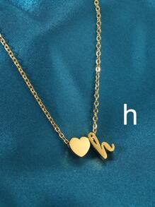 قلادة معلق بحرف 26 من الفولاذ المقاوم للصدأ بتصميم بسيط، هدية للنساء