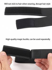 2 Stücke 3cm Schwarzer Rand Schmelz Band Für Perücken Verstellbaren Elastischen Band Für Herstellung Von Perückenkappen, Perückenzubehör Kopfband Für Lace Frontal - Schwarz - Übersicht 3