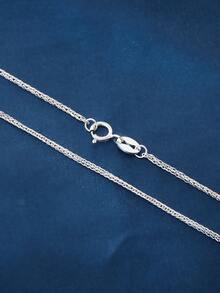 1條925純銀蕭邦鍊項鍊,女士日常佩戴和禮物的基礎鍊 - 銀色 - 查看 7