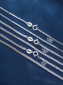 1條925純銀蕭邦鍊項鍊,女士日常佩戴和禮物的基礎鍊 - 銀色 - 查看 6