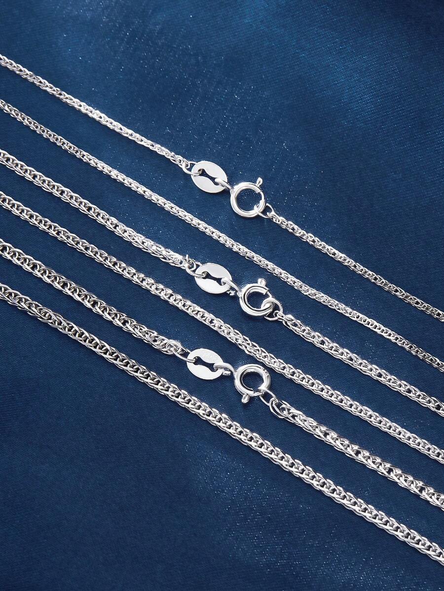 1條925純銀蕭邦鍊項鍊,女士日常佩戴和禮物的基礎鍊 - 銀色 - 查看 1