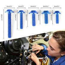 149件摩托車螺絲套件螺帽夾片螺絲 - 藍色 - 查看 4