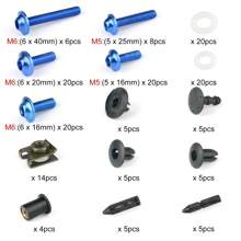 149件摩托車螺絲套件螺帽夾片螺絲 - 藍色 - 查看 2