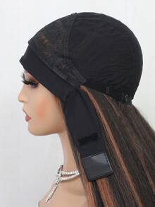 1頂28吋頭帶女士捲髮假髮,黑色頭帶牙齒的直立假髮,適用於時尚女士日常派對使用 - 間色 - 查看 8