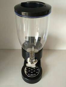 1pc Dual-Barrels Cereal Dispenser Container For Kitchen, Oatmeal Storage And Organization - Black Single Barrel - View 3