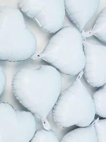 1 pezzo/10 pezzi Palloncini a forma di cuore bianchi in foil da 18 pollici per decorazioni di matrimoni, compleanni, San Valentino - Bianco - Visualizzare 3