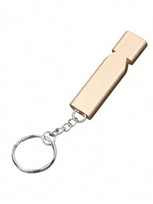 1入組兩色鋁制緊急口哨-戶外求生工具鑰匙扣 - 金色 - 查看 5