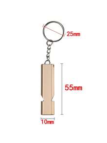 1入組兩色鋁制緊急口哨-戶外求生工具鑰匙扣 - 金色 - 查看 4