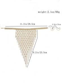 Fashionable Rhinestone & Tassel Necklace Statement Choker For Women's Party And Wedding - Gold - View 4