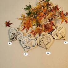 1入組木質d型情侶愛心吊墜,有趣的情人日禮物 - 彩色 - 查看 3