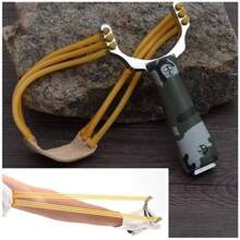 Professional Camouflage Handle Slingshot With 1pc Random Rubber Band Slingshot, Used For Hunting And Shooting Practice - Random - View 1