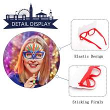 4 件裝嘉年華節日主題派對裝飾眼鏡、照相亭道具、慶祝氛圍背景、家居和場景裝飾、派對用品 - 風格1 - 查看 7