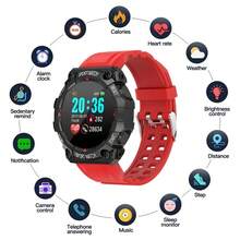 Reloj Inteligente Deportivo Con Pantalla Táctil De Uso Rudo - Rojo - Ver 3