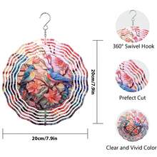 1入組鳥和花風小提琴手3d金屬掛鳥風小提琴手庭院藝術鳥花園裝飾春季裝飾漸層彩色庭園小提琴手禮品工藝裝飾品動力掛風手可用於室內外窗戶裝飾 - 鳥與花5 - 查看 2