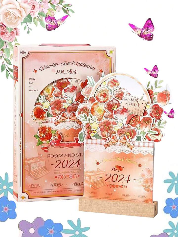 1PC 2024 Bloomy Flowers Desk Calendar, Creative Flower Desk Calendar, Vase  Shaped New Year Monthly Calendar Planner, Office Desk Decor, Home  Decoration | SHEIN USA