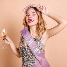 2入組女性及女孩的生日皇冠,附有女性生日帶、生日女孩頭箍、公主皇冠、鑲有鑽石的生日慶祝配件 - 彩色 - 查看 7