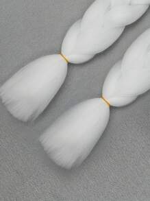 2 件裝大號白色編織頭髮 24 英寸適合女性日常假期和角色扮演編織服裝時尚萬聖節和聖誕節合成頭髮鉤針接髮實用而靈活的高溫頭髮 - 白色 - 查看 7