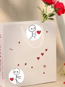 500张情人节贴纸，1英寸心形标签，自粘心形贴纸，适用于情人节、婚礼、节日礼物、信封封口、剪贴簿、生日派对、返校装饰 - Style C (1Roll) - 查看 3