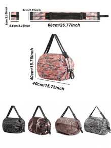 时尚可重复使用折叠购物袋 女士便携式折叠购物袋 手提袋 储物杂货 夏季沙滩袋 节日旅行必需品 夏季度假配件 旅行收纳袋 医院包 露营旅行配件 - 黃色 - 查看 7